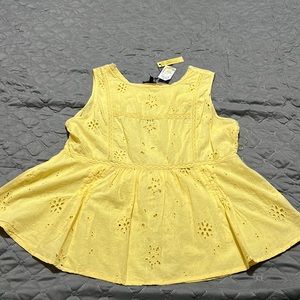 Melissa Paige yellow flower sleeveless top. Never worn.